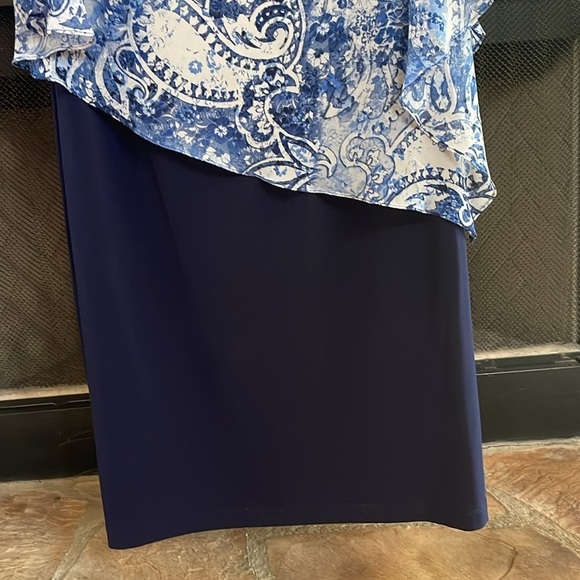 Db Established 1962 blue and white cold shoulder dress.  size 16 - Picture 3 of 9